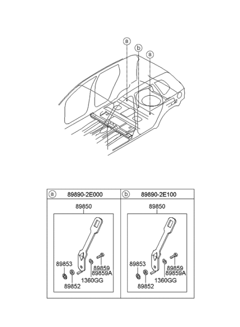 2006 Hyundai Tucson Produced Before OCT.30.2006 Child Rest Holder Diagram