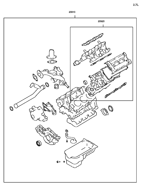 2006 Hyundai Tucson Produced Before OCT.30.2006 Engine Gasket Kit Diagram 2
