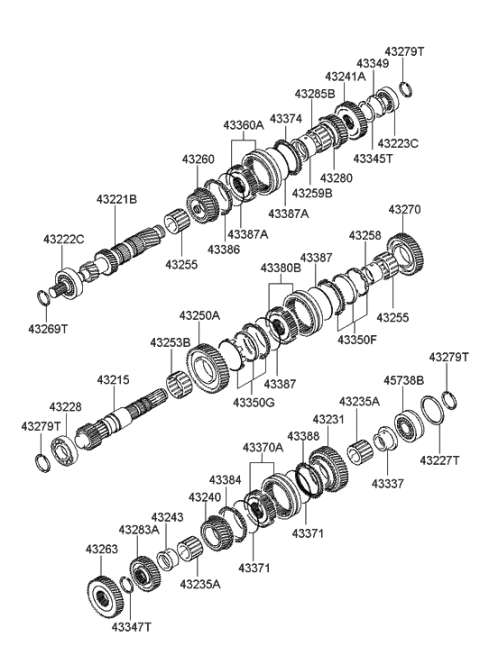 2006 Hyundai Tucson Produced Before OCT.30.2006 Transaxle Gear (MTA) Diagram 1