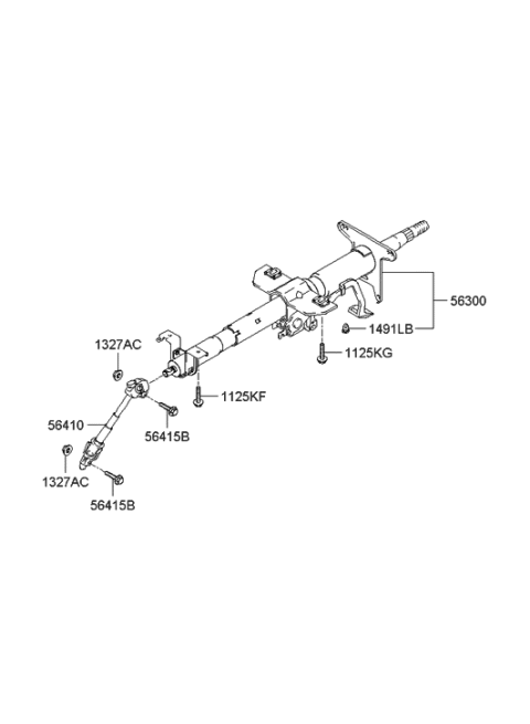 2006 Hyundai Tucson Produced Before OCT.30.2006 Steering Column & Shaft Diagram