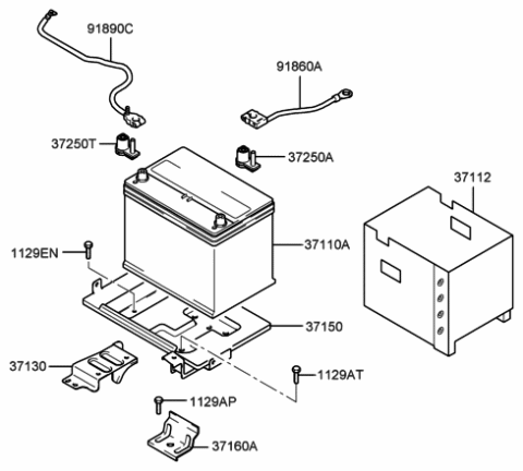 2005 Hyundai Tucson Wiring Assembly-Battery (+) Diagram for 91850-2E010