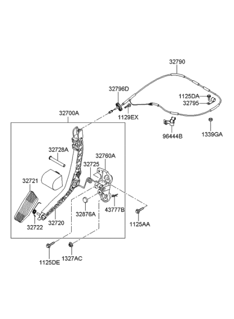 2006 Hyundai Tucson Produced Before OCT.30.2006 Accelerator Linkage Diagram