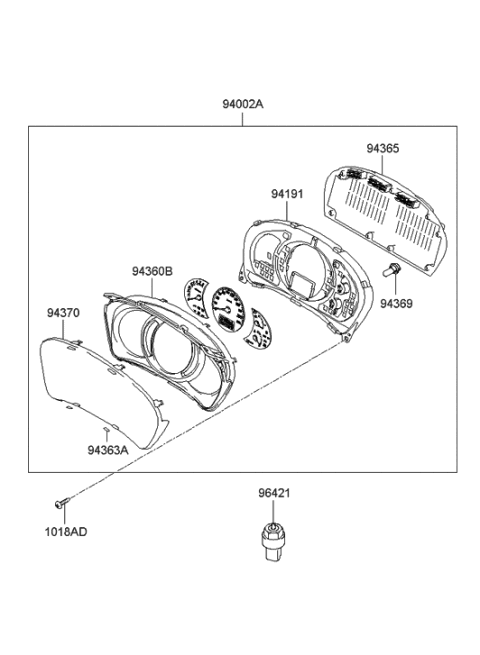 2006 Hyundai Tucson Produced Before OCT.30.2006 Instrument Cluster Diagram