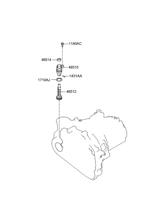 2005 Hyundai Tucson Speedometer Driven Gear (MTA) Diagram