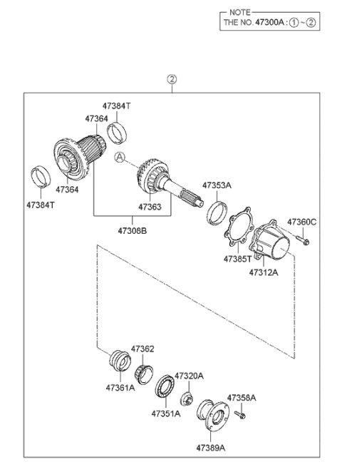 2006 Hyundai Tucson Produced Before OCT.30.2006 Transfer Assy Diagram 2