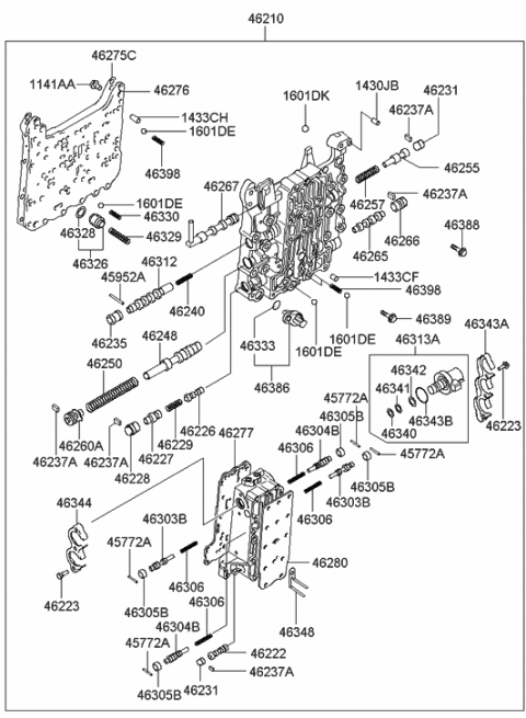 2006 Hyundai Tucson Produced Before OCT.30.2006 Transmission Valve Body Diagram 1