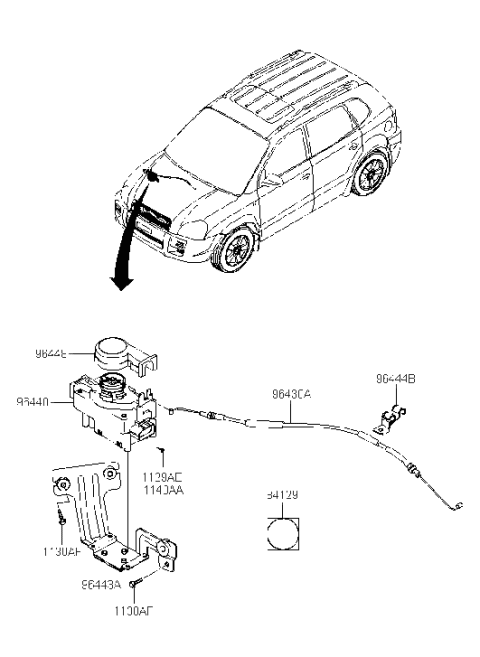 2004 Hyundai Tucson Cable Assembly-Cruise Diagram for 96430-2E000