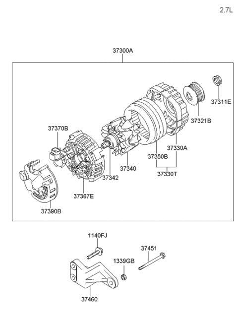 2006 Hyundai Tucson Produced Before OCT.30.2006 Generator Diagram 2