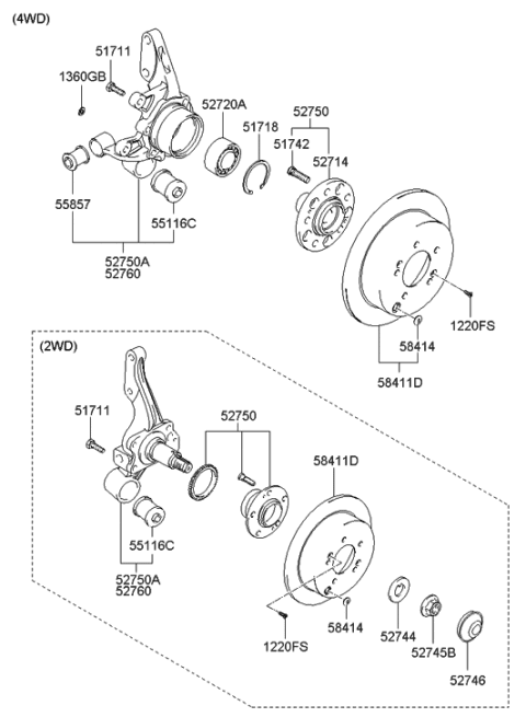 2006 Hyundai Tucson Produced Before OCT.30.2006 Rear Wheel Hub Diagram