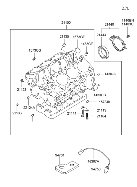 2004 Hyundai Tucson Cylinder Block Diagram 2