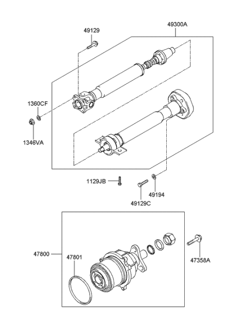 2021 Hyundai Accent Shaft Assembly-PROPELLER Diagram for 49300-2E000