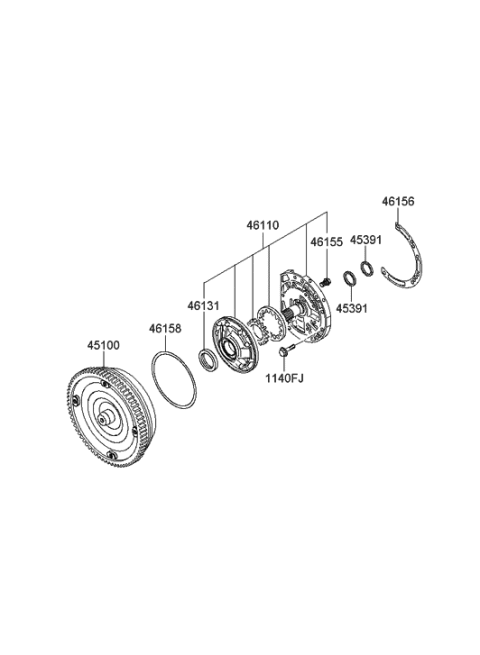 2004 Hyundai Tucson Oil Pump & TQ/Conv-Auto Diagram