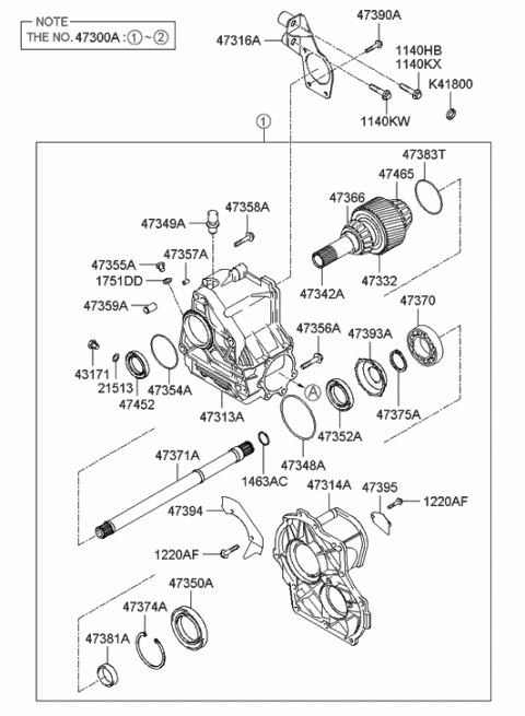 2006 Hyundai Tucson Transfer Assy Diagram 1