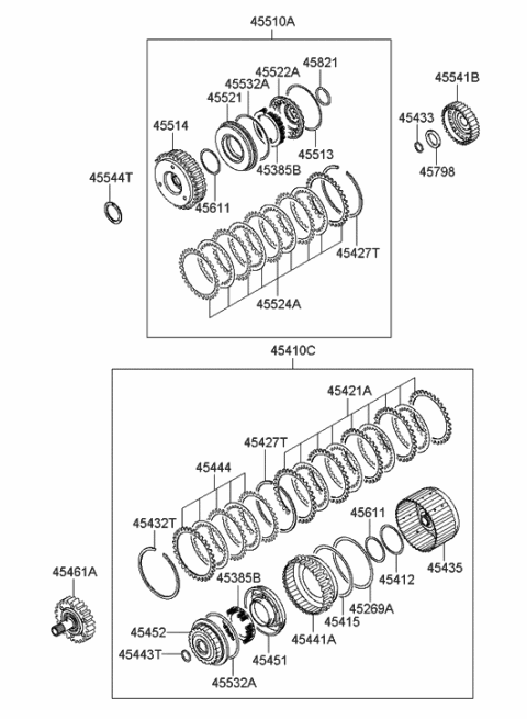 2006 Hyundai Tucson Produced Before OCT.30.2006 Transaxle Clutch - Auto Diagram
