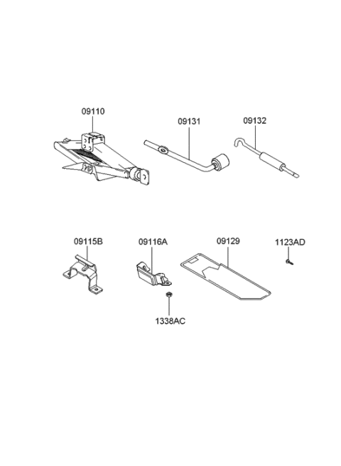 2005 Hyundai Tucson OVM Tool Diagram