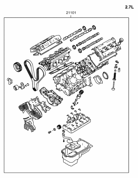 2006 Hyundai Tucson Produced Before OCT.30.2006 Sub Engine Assy Diagram 2