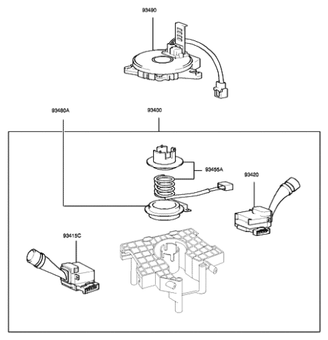 2006 Hyundai Tucson Switch Assembly-Multifunction Diagram for 93450-2E335