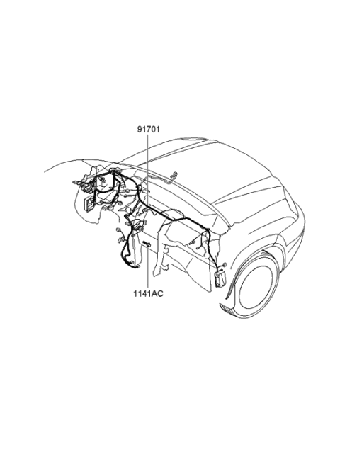 2006 Hyundai Tucson Wiring Assembly-Air Bag Diagram for 91700-2E070