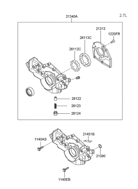 2006 Hyundai Tucson Produced Before OCT.30.2006 Front Case Diagram 2