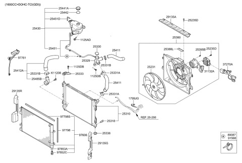 2014 Hyundai Veloster Radiator Assembly Diagram for 25310-2V750