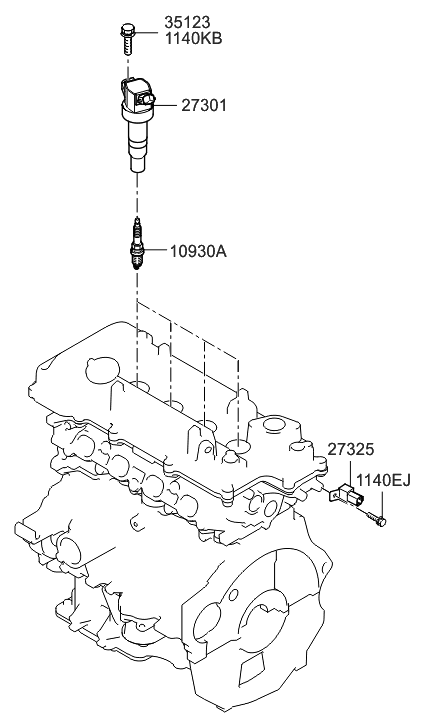 2011 Hyundai Veloster Spark Plug & Cable Diagram 2