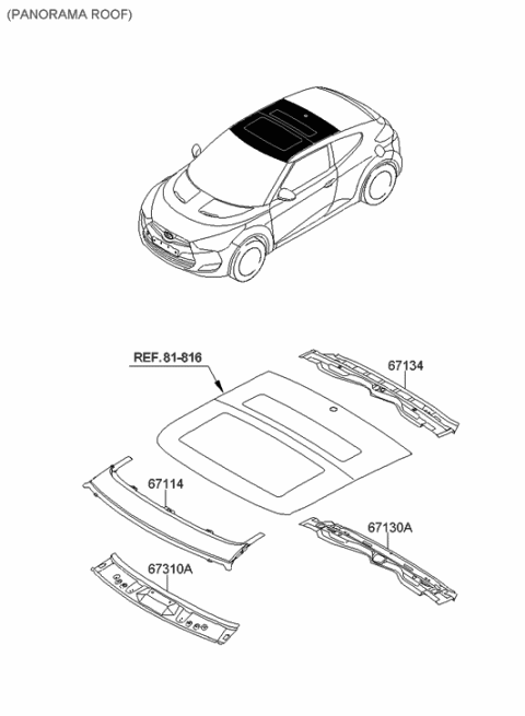 2013 Hyundai Veloster Roof Panel Diagram 2