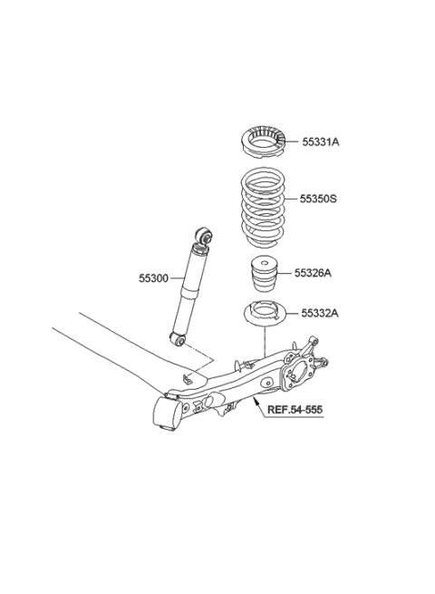 2011 Hyundai Veloster Spring-Rear Diagram for 55330-2V300