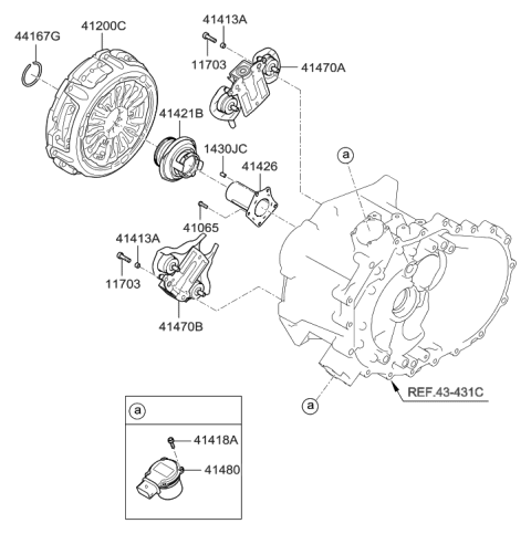 2014 Hyundai Veloster Clutch & Release Fork Diagram 2