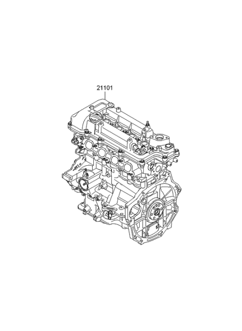 2011 Hyundai Veloster Engine Assembly-Sub Diagram for 163N1-2BU02