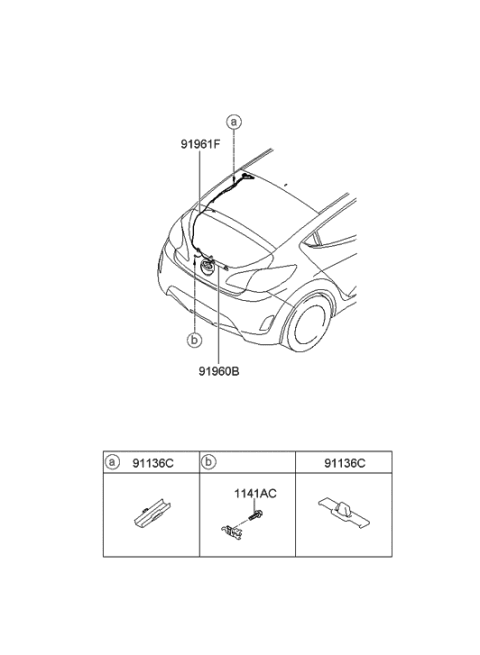 2011 Hyundai Veloster Wiring Harness-Tail Gate EXTN Diagram for 91685-2V021