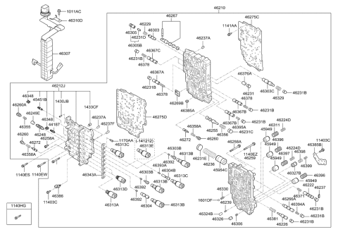 2013 Hyundai Veloster Transmission Valve Body Diagram