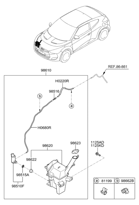 2012 Hyundai Veloster Windshield Washer Diagram 1