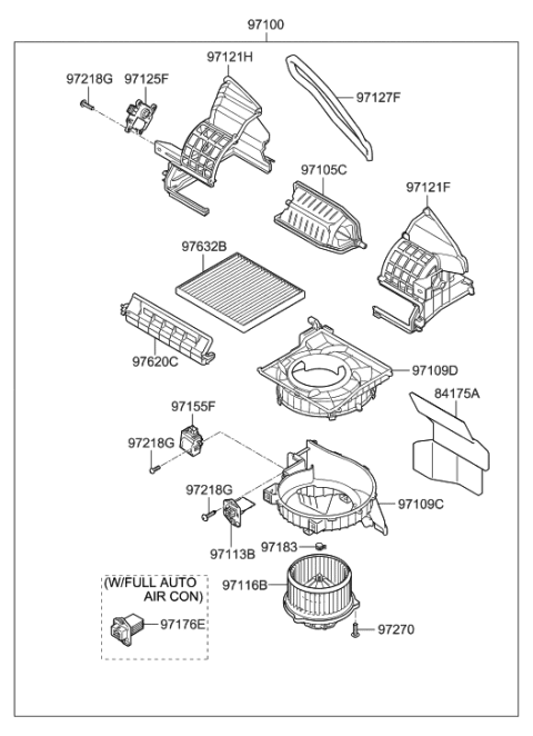 2013 Hyundai Veloster Cover Assembly-Air Filter Diagram for 97129-1R000