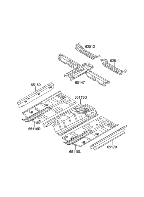 2012 Hyundai Veloster Panel Assembly-Side Sill Inner,LH Diagram for 65171-2V010