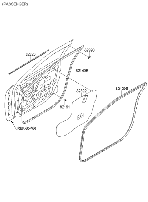 2011 Hyundai Veloster Front Door Moulding Diagram 2