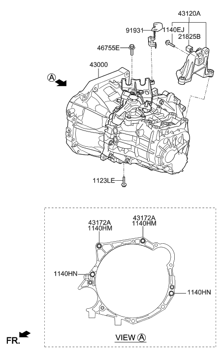 2013 Hyundai Veloster Transaxle Assy-Manual Diagram 1