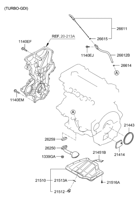 2011 Hyundai Veloster Belt Cover & Oil Pan Diagram 2