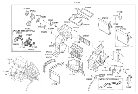 2017 Hyundai Santa Fe Sport Mode Actuator Diagram for 97157-1JAA0