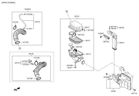 2012 Hyundai Veloster Air Cleaner Diagram 2