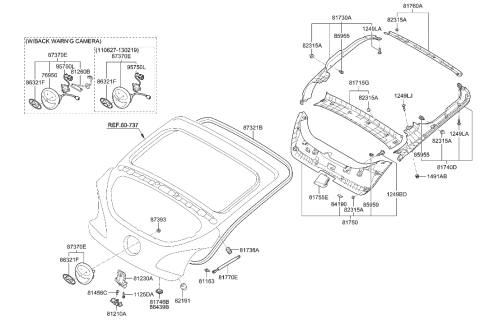 2011 Hyundai Veloster Lifter Assembly-Tail Gate Diagram for 81771-2V000