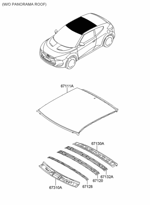 2013 Hyundai Veloster Roof Panel Diagram 1