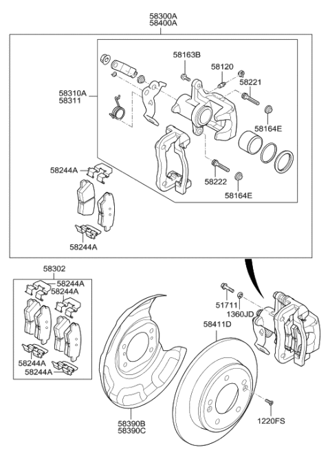 2013 Hyundai Veloster Rear Wheel Brake Diagram