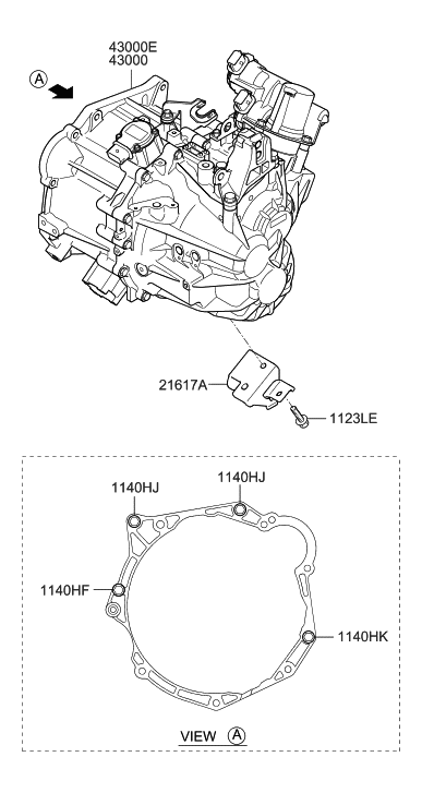 2013 Hyundai Veloster Transaxle Assy-Manual Diagram 3