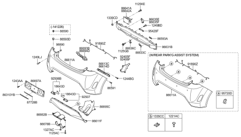 2019 Hyundai Santa Fe XL Reflector/Reflex Assembly-Rear Lh Diagram for 92405-2V100