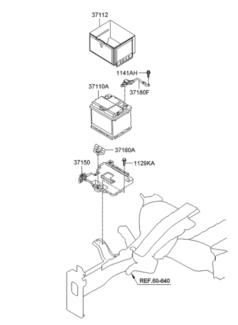2019 Hyundai Santa Fe XL Insulation Pad-Battery Diagram for 37112-3X000