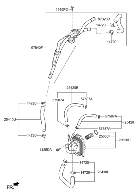2020 Hyundai Elantra US Alabama made Oil Cooling Diagram