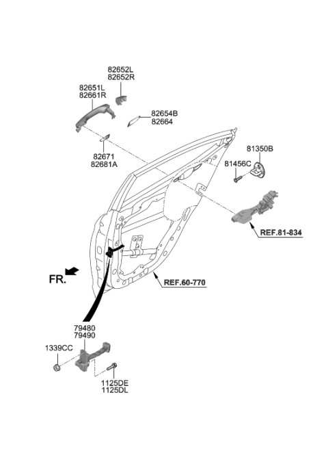 2020 Hyundai Elantra Cover-Front Door Outside Handle LH Diagram for 82652-F2040