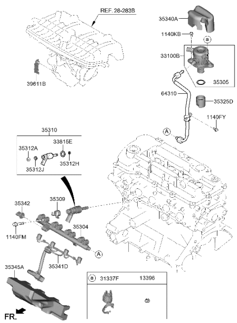 2020 Hyundai Elantra Throttle Body & Injector Diagram 1