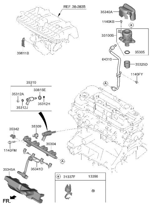 2019 Hyundai Elantra US Alabama made Throttle Body & Injector Diagram 2