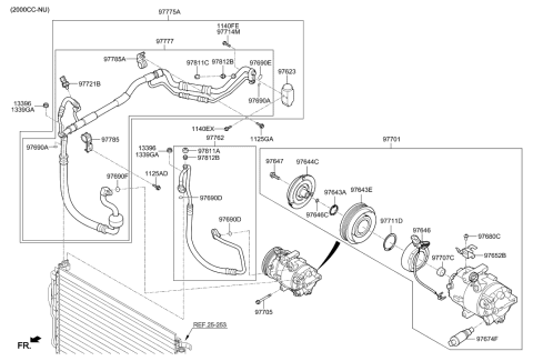 2020 Hyundai Elantra Air conditioning System-Cooler Line Diagram 1